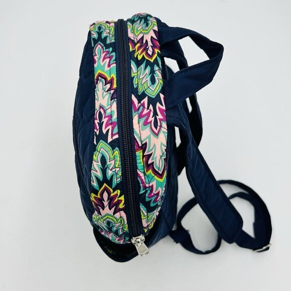 Cinda B Backpack Quilted Blue Geometric Medium Multi Pocket Nylon main image 9